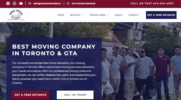 Coraza Movers Website