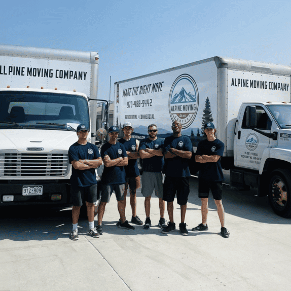local movers in front of moving trucks