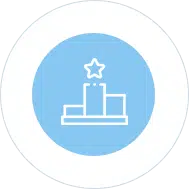 An icon of a first, second, and third place platform.